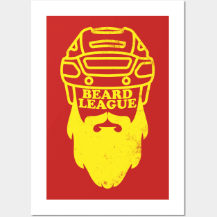 Beard League - Playoff Hockey (yellow version) Posters and Art